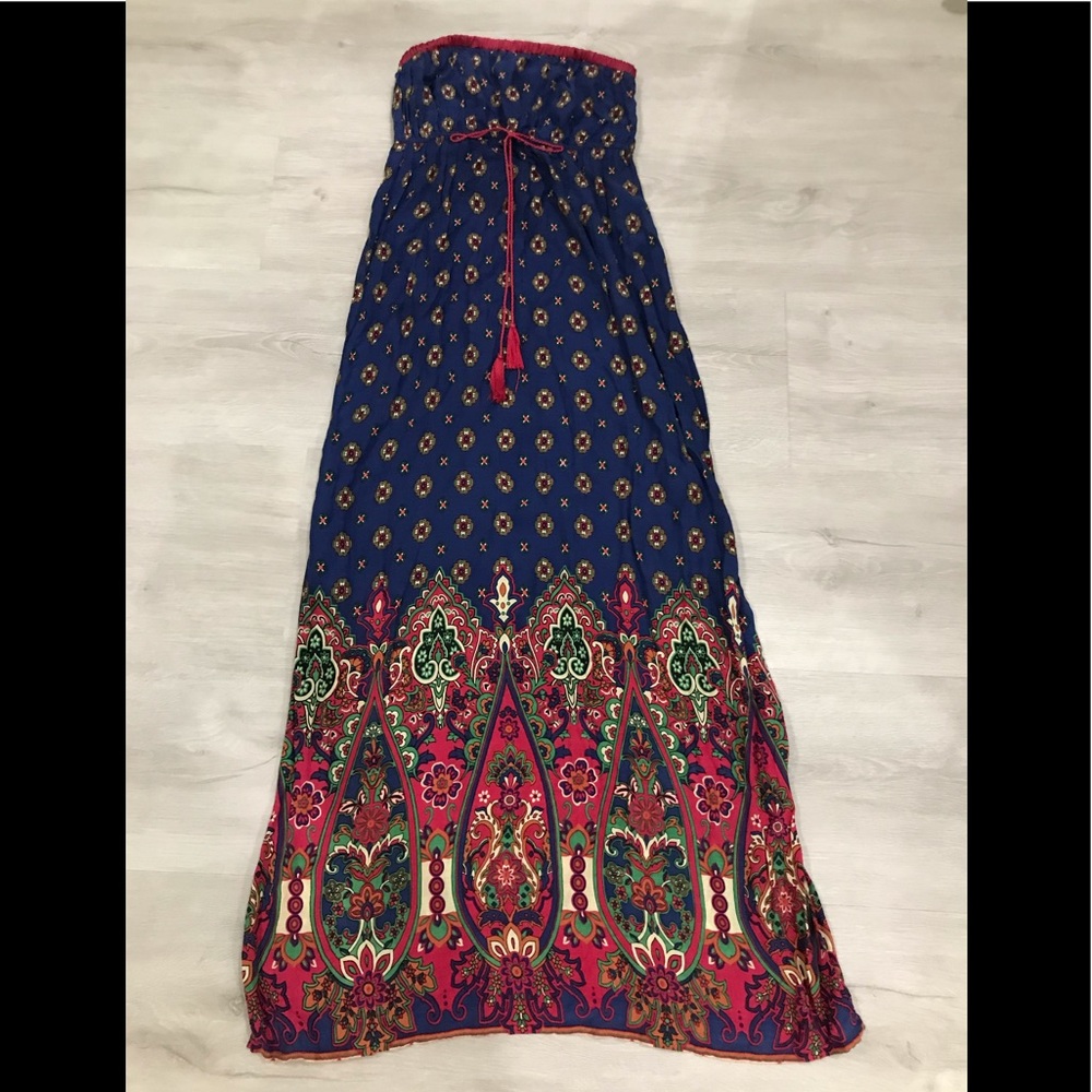 Boutique Maxi Strapless Summer Dress - Size S